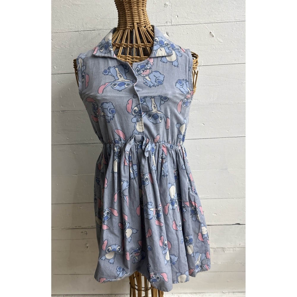 Disney Girl's Large 10/12 Stitch Dress Collared‎ Tank Bow